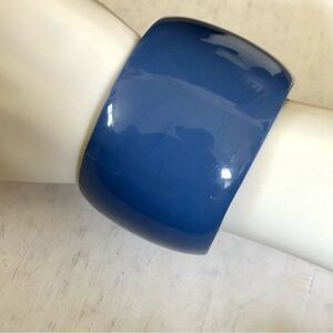 Blue wide bangle bracelet